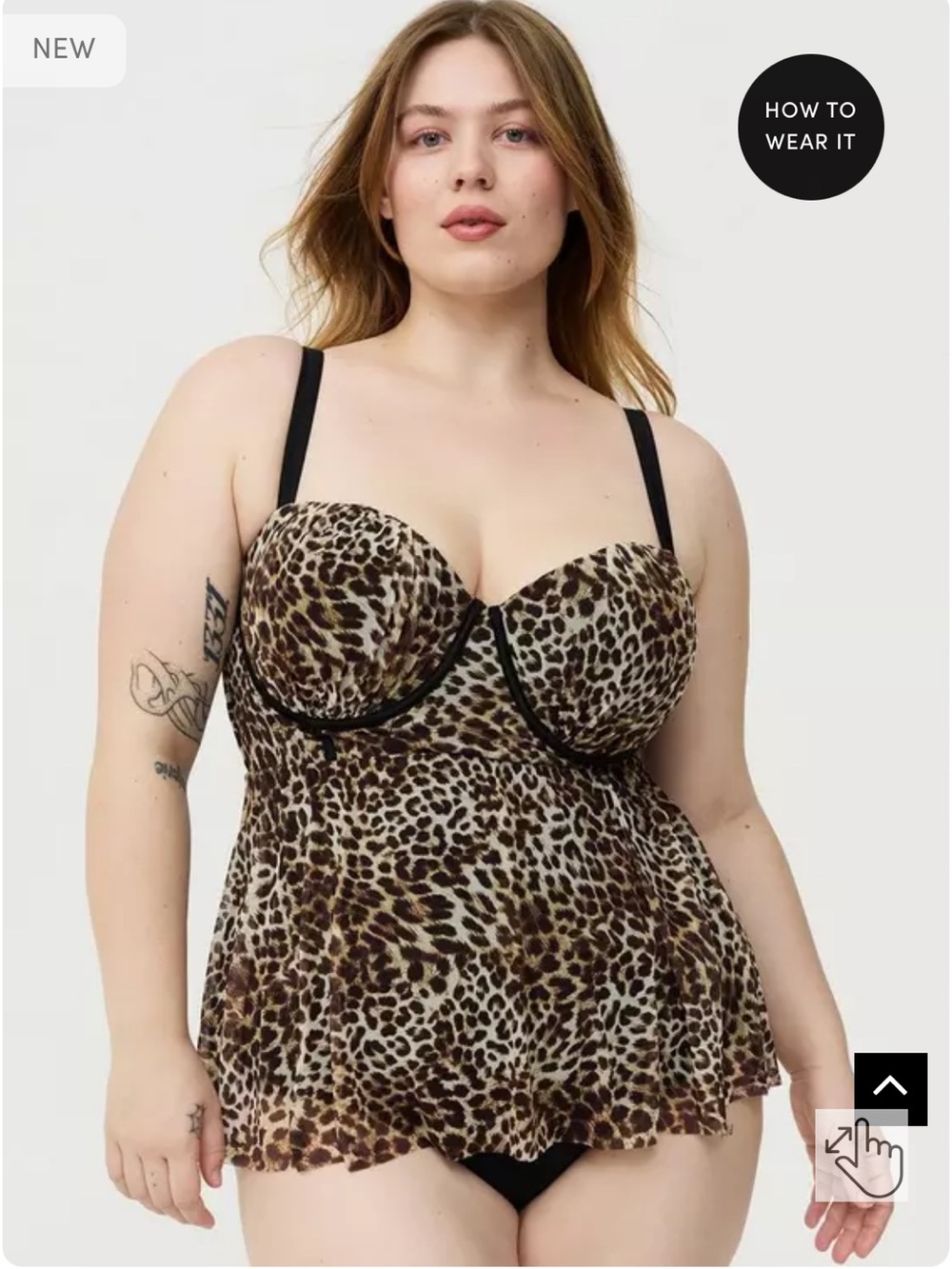 Torrid NWT Leopard-Pattern One Piece Swimsuit in Black and Brown